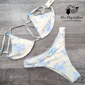 Seamoly Floral Cheeky Triangle Bikini Swimsuit Size S